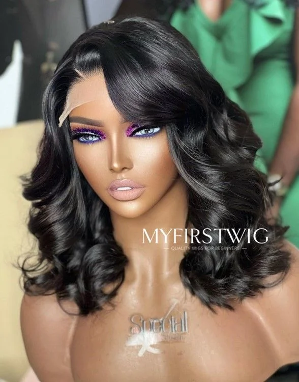 14-16 Inch Side Part Wavy HD Lace Wear & Go Glueless Wig - CLW008