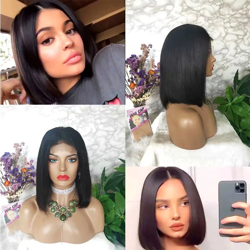 High-Density 4x4 Lace Closure Bob Wig Brazilian Hair for African American