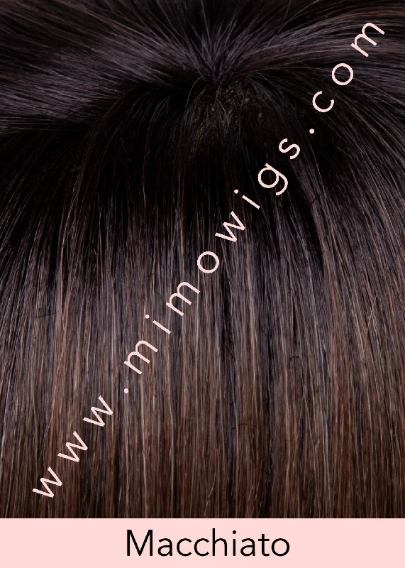 Included / MACCHIATO ••• Blend of chestnut brown & soft dark blonde with dark brown roots / Average