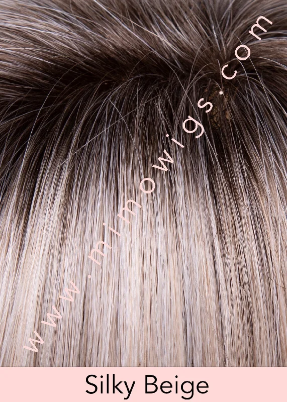 Included / SILKY BEIGE ••• Light platinum blonde with dark brown roots. Neutral light blonde / Average