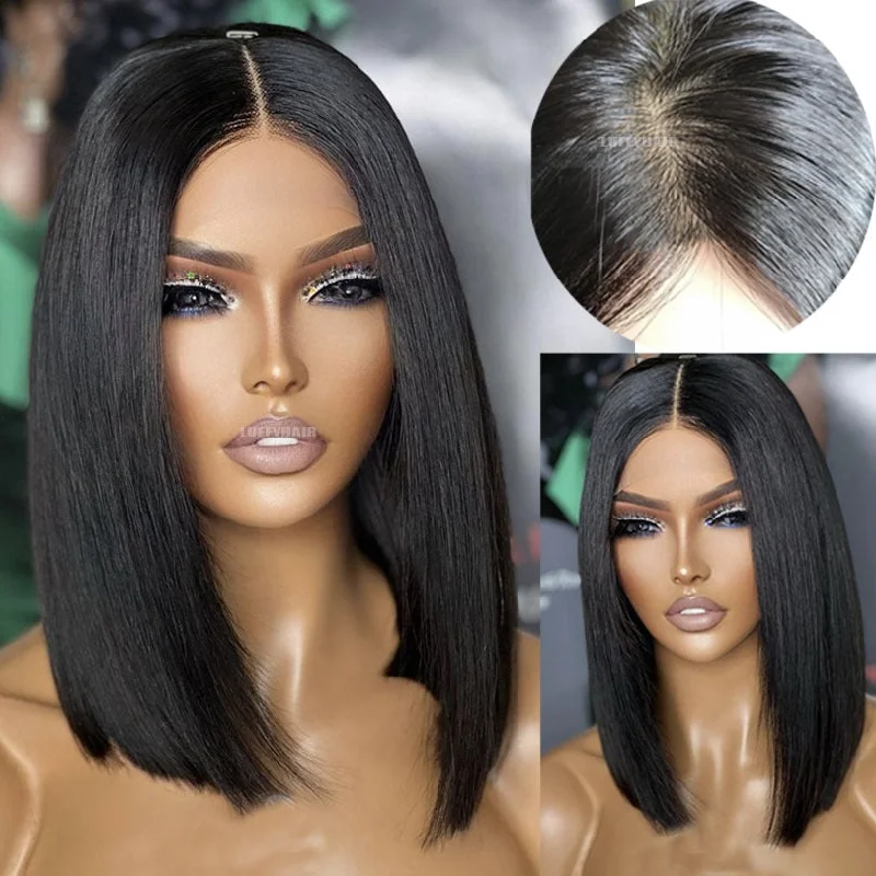 Asia | Diamond Fake Scalp 13X6 Human Hair Lace Front Bob Wig