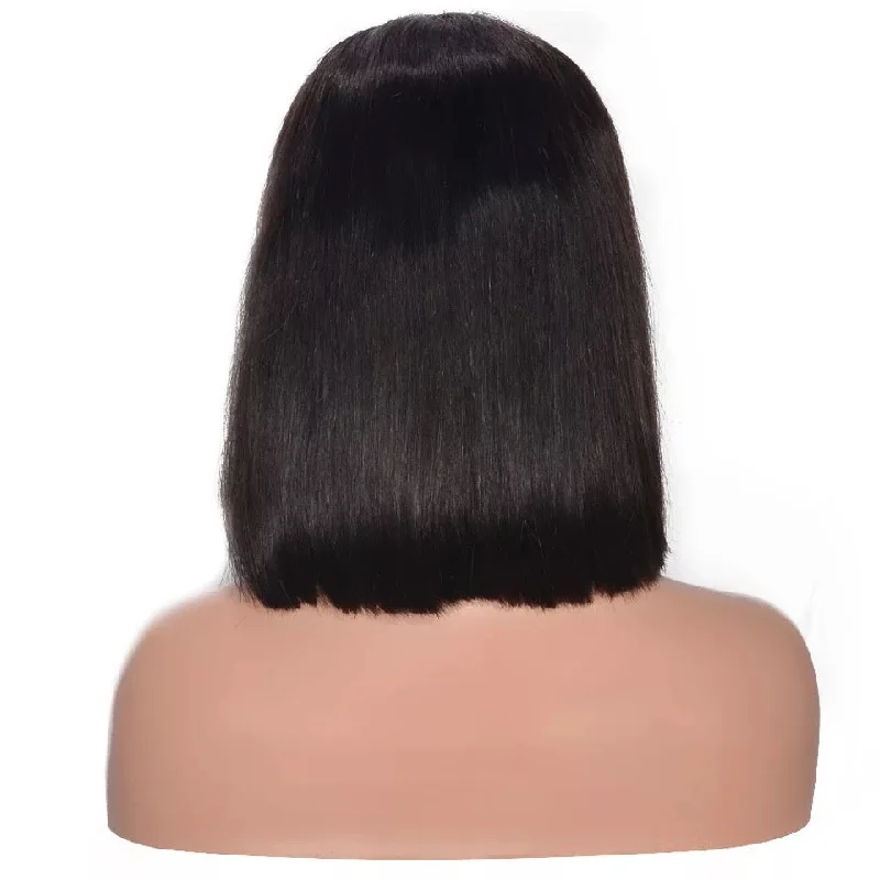 Full Lace Wig BOB Middle Part  Peruvian Human Hair for Black Women