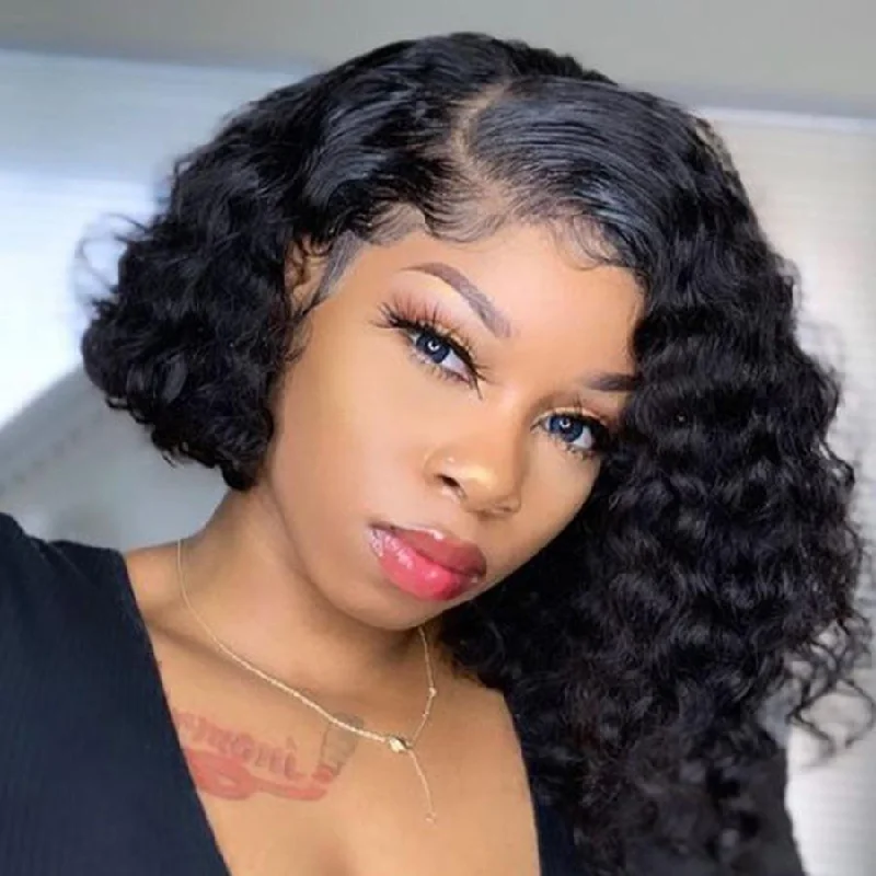 Bob Wigs Deep Wave Virgin Human Hair Lace Front Wigs Preplucked 4x4 13x4 13x6 Lace Frontal Wigs