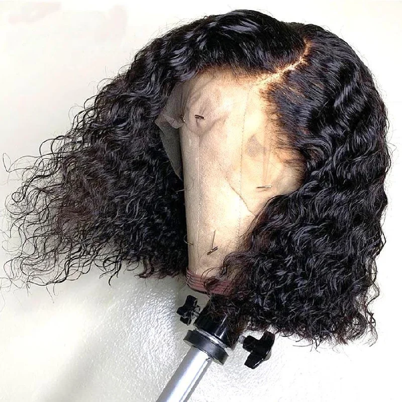 Bob Wigs Deep Wave Virgin Human Hair Lace Front Wigs Preplucked 4x4 13x4 13x6 Lace Frontal Wigs