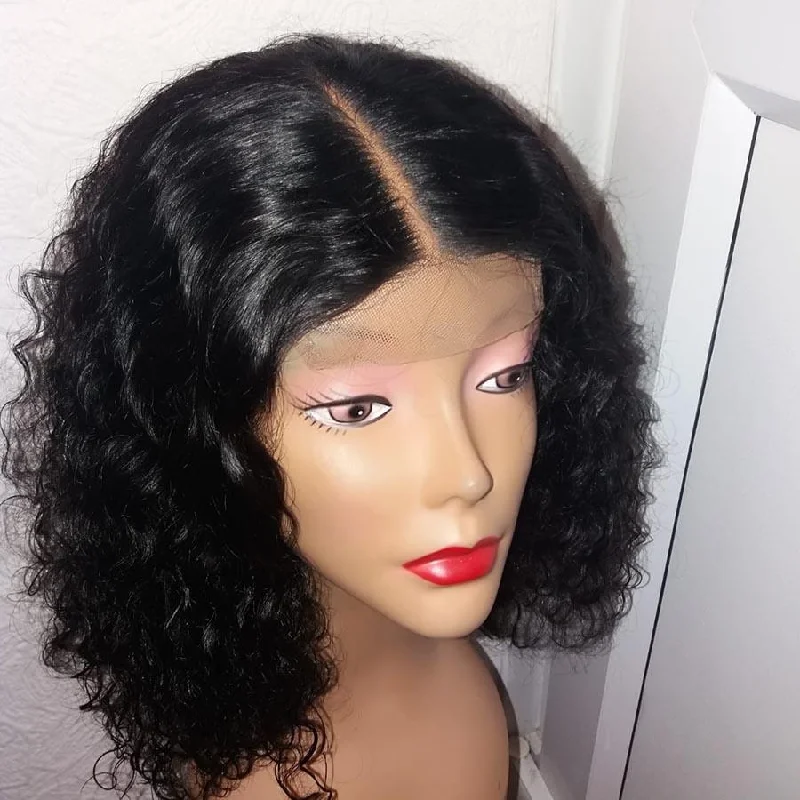 Bob Wigs Deep Wave Virgin Human Hair Lace Front Wigs Preplucked 4x4 13x4 13x6 Lace Frontal Wigs