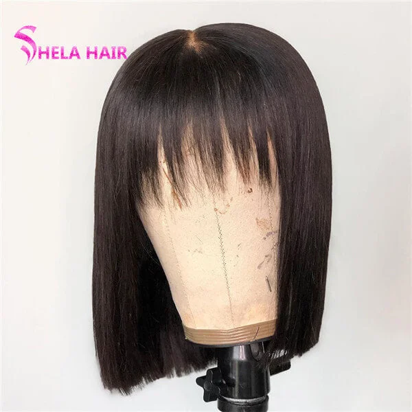 Bob With Bang Wig Lace Closure/ Frontal Wig