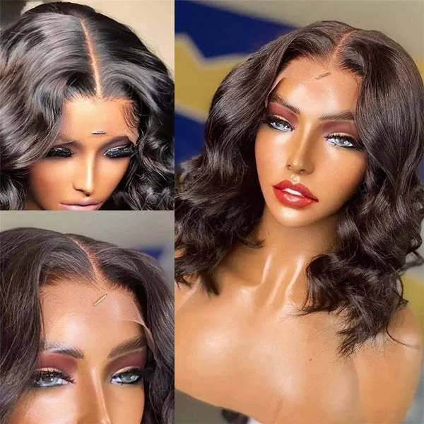 Body Wave Bob Wig 13x4 HD Lace Front Wig Short Human Hair Wigs Loose Body Wave Lace Frontal Bob Wigs For Women