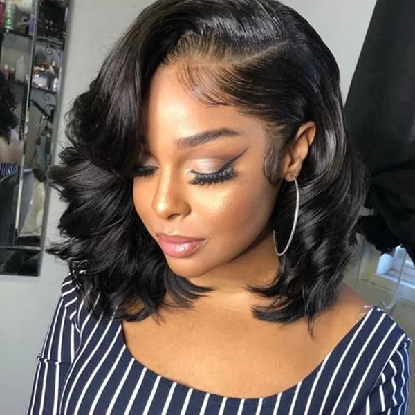 Body Wave Bob Wig 13x4 HD Lace Front Wig Short Human Hair Wigs Loose Body Wave Lace Frontal Bob Wigs For Women