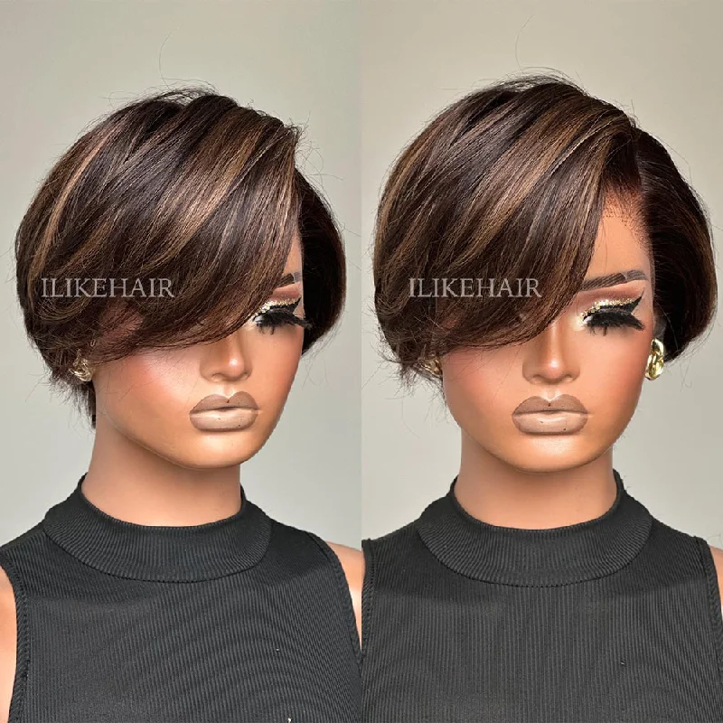 Boss Vibe Highlights Short Layered Pixie Cuts Lace Wig