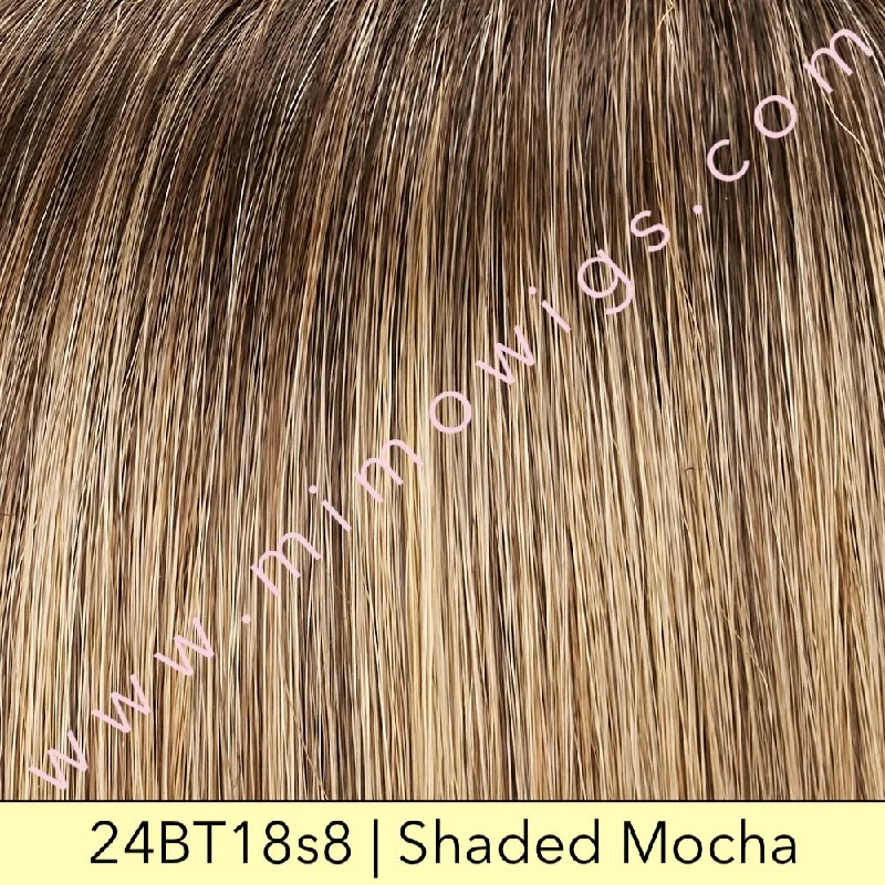 Excluded / 24BT18s8 • SHADED MOCHA | Med Natural Ash Blonde & Light Natural Gold Blonde Blend with Light Natural Gold Blonde tips Shaded with Med Brown / Large