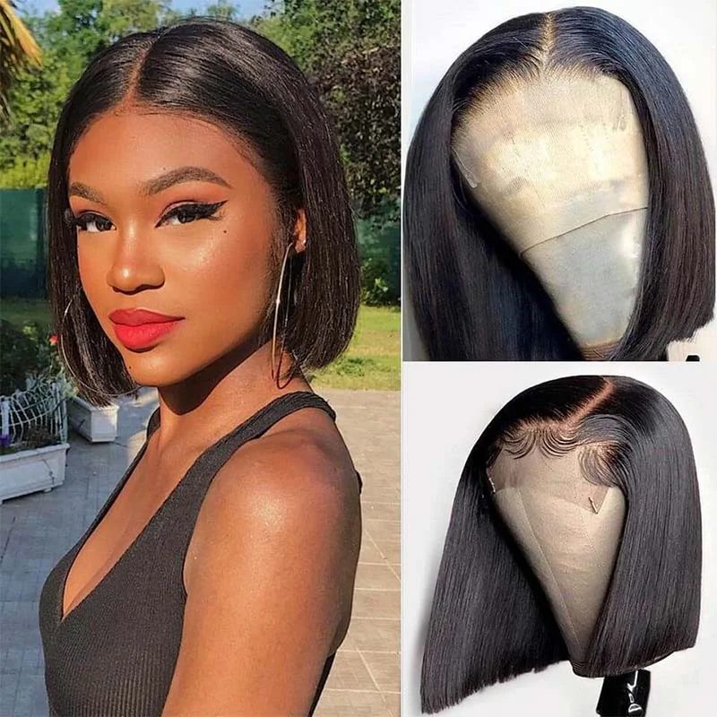 Cami | Glueless Bob Real Pre-plucked 13X4 Full Frontal Invisible Swiss/HD Lace Wig