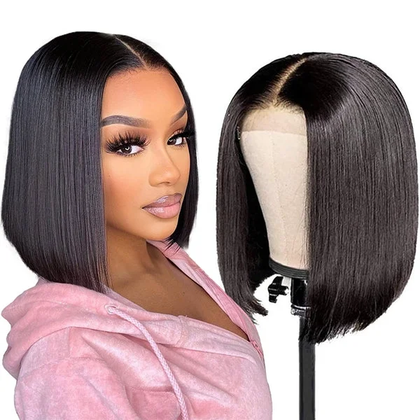 Lolly Short Bob Wigs 13x4 Glueless Lace Front Wig 200% Density Straight Bob Human Hair Wigs Flash Sale