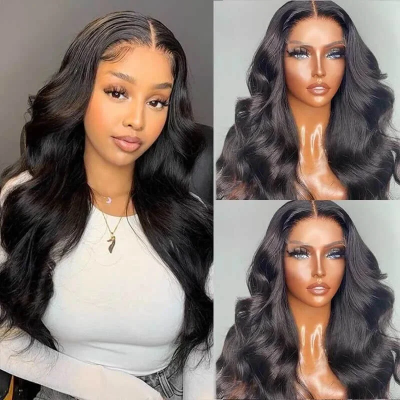 Bogo Sale: $169= 18"" Body Wave 4x4 Lace Wig + Pixie Cut Color Bob Wig