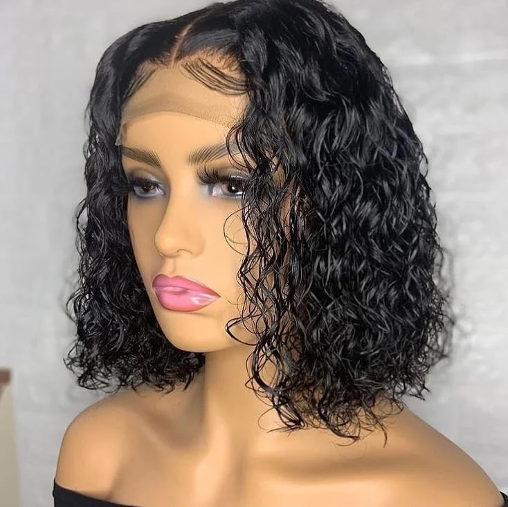 Curly Bob Wigs 13x4 Lace Frontal Wig Glueless Wig