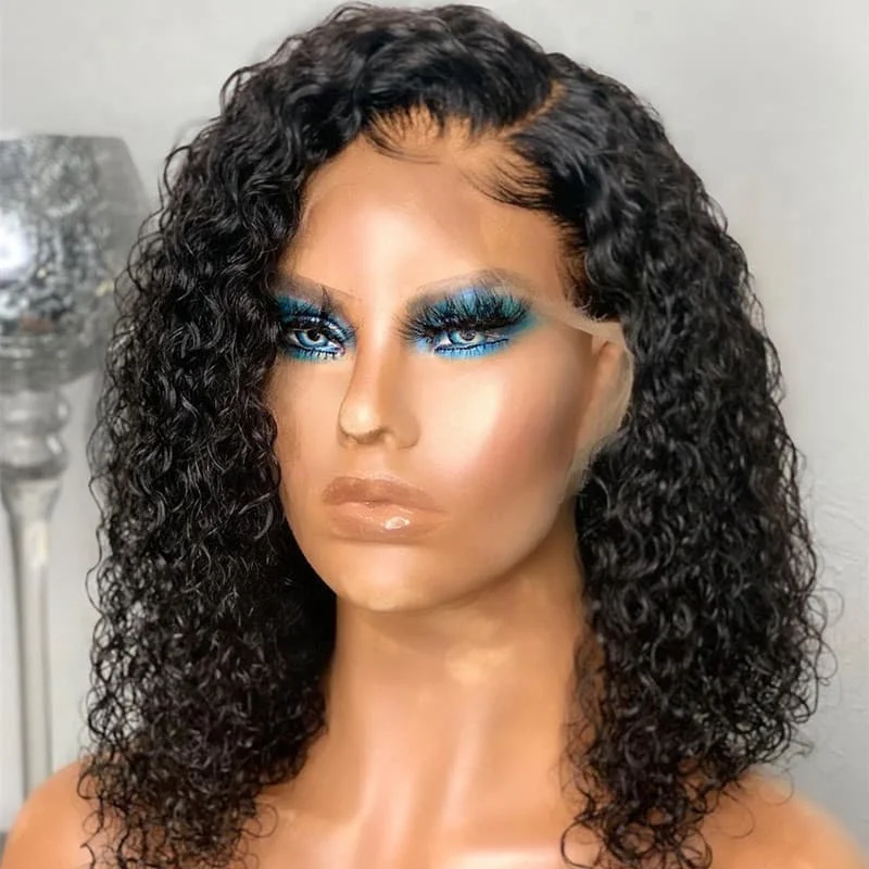 Curly Bob Wigs 13x4 Lace Frontal Wig Glueless Wig