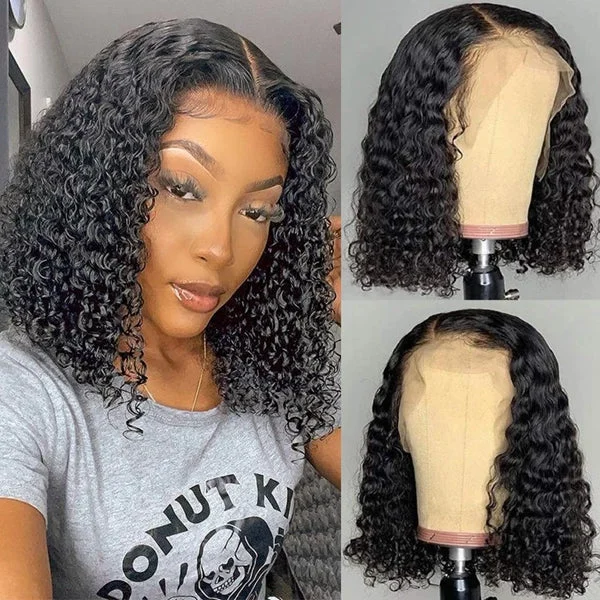 Deep Wave Wigs Short Cut Bob Lace Front Wigs Lace Front Human Hair Wigs