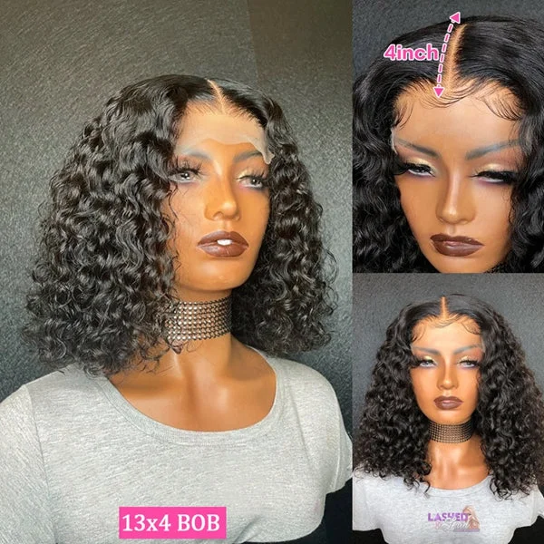 Deep Wave Wigs Short Cut Bob Lace Front Wigs Lace Front Human Hair Wigs