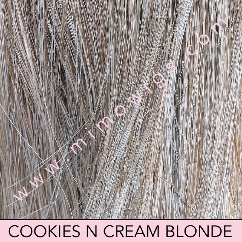 Included / COOKIES 'N CREAM BLONDE • 60/10T+8 |  Rooted w/ a mix of Lt brown & Med brown. A cool tone new blonde blend of Lt ash platinum blond & pure blonde accented with icy natural blond • multidimensional shade / Average