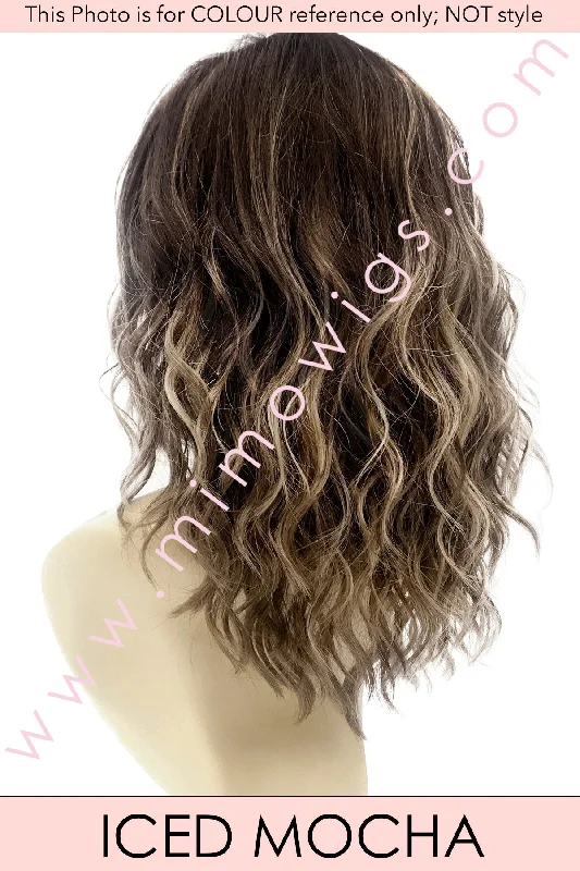 Included / ICED MOCHA ••• Light Chestnut Brown Base with Light Brown / Ash Blonde / Golden Blonde Painted Highlights / Average