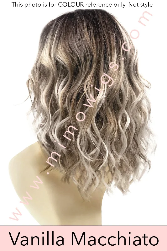 Included / VANILLA MACHIATO ••• Light Chestnut Brown Base with Light Brown / Golden Blonde / Icy Blonde Painted Highlights / Average