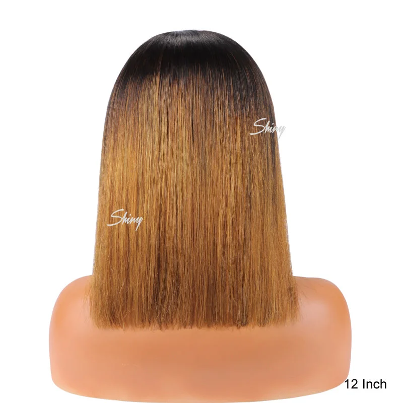 Heather | Glueless HD Lace Ombre Color Straight Bob Wig Pre-plucked And Bleached