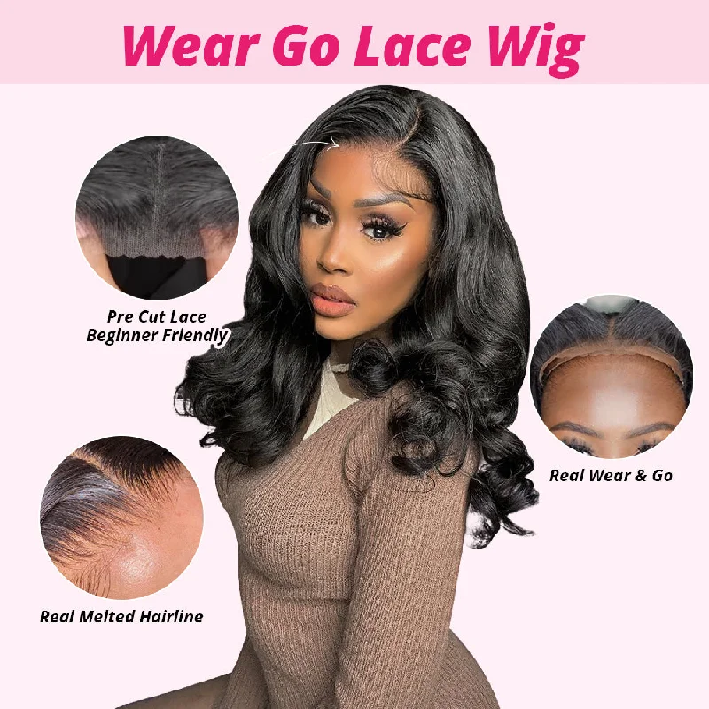 Ishow PPB™ Invisible Knots Body Wave Short Bob Wig 5x5 HD C Part Lace Closure Wigs Ready To Wear Pre Cut Wigs