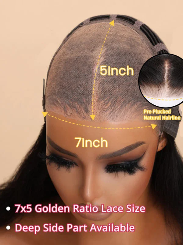 Junoda 7x5 Pre Cut Lace Deep Wave Bob Glueless Wig Bleached Tiny Knots Wear & Go Wigs