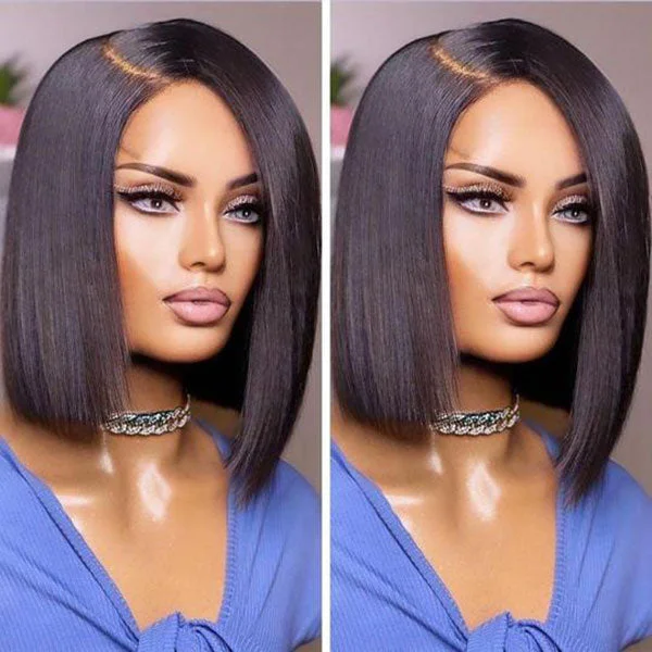 Junoda Hair Straight Bob HD Lace Closure Wig Virgin Hair Wigs