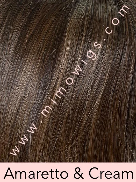 Included / AMARETTO & CREAM ••• Dark brown roots with overall medium brown base & honey blonde highlights / Average