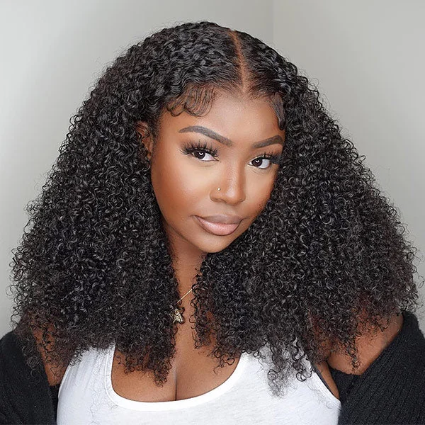 US Warehouse Quick Ship | Kinky Curly Wear Go Wigs 4x6 HD Lace Pre Cut Lace Closure Glueless Wigs