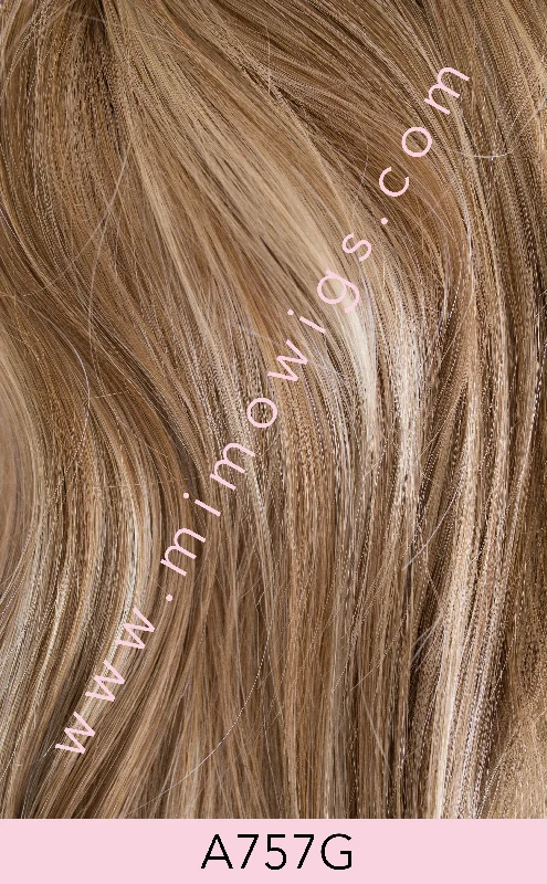 Included / A757G - medium brown roots with light brown & blonde highlights / Petite-Average