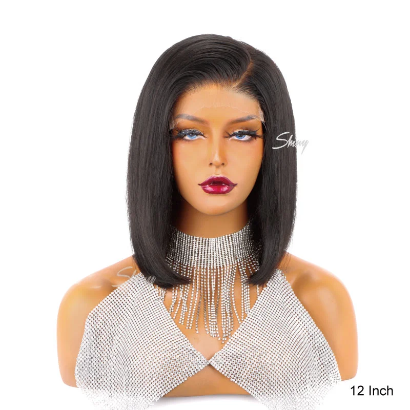 Kyra | 5x5 Super Glueless Yaki Straight Left Parted Bob Wig HD lace