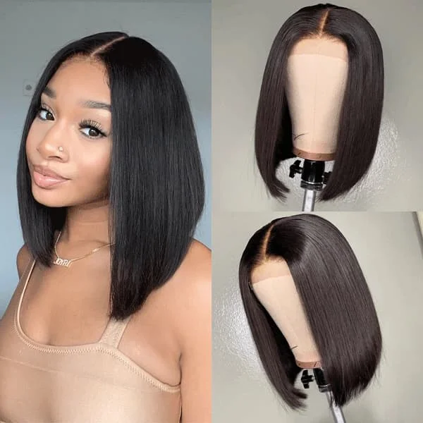 Lace Closure Bob Wig 5x5inch Wig Straight Hair Natural Color