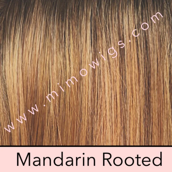 Excluded / MANDARIN ROOTED ••• Light Auburn / Strawberry Blonde blend w/ golden brown roots / AVERAGE