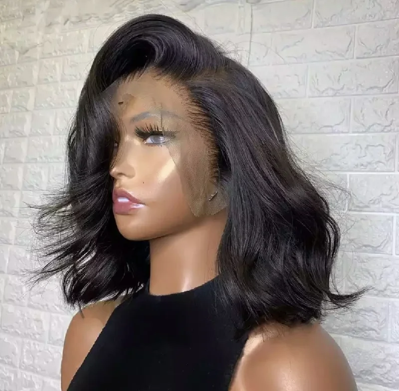 Cranberry Body Wave Lace Front Bob Wigs Short Malaysian Human Hair Wigs For Black Women