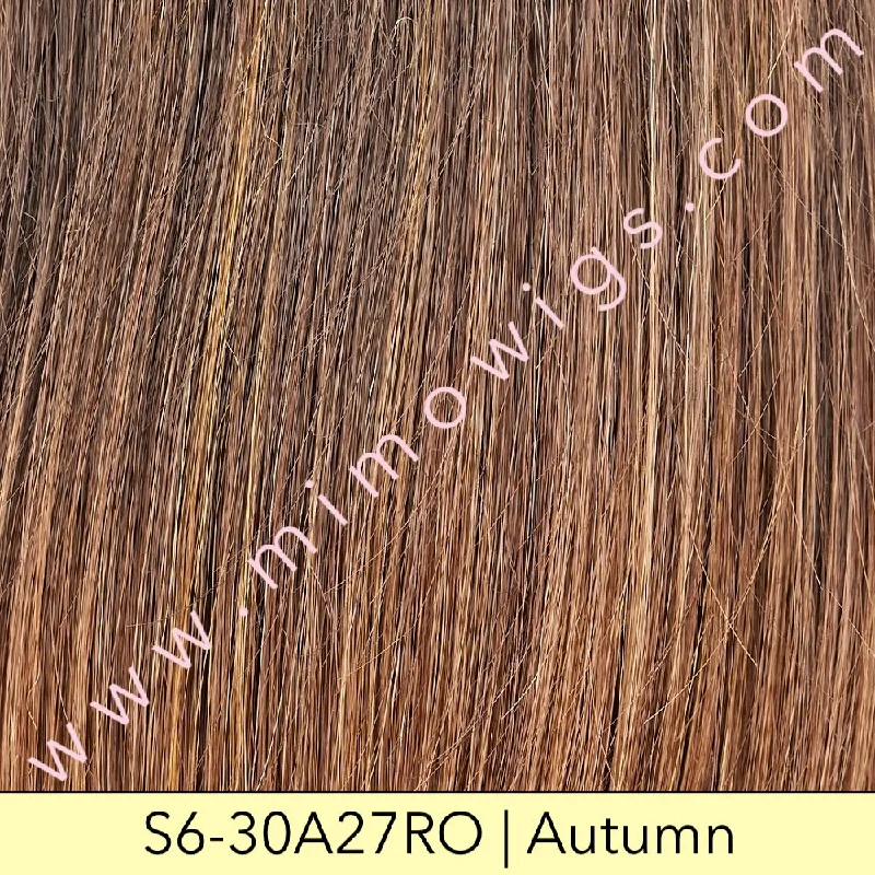 Excluded / S6-30A27RO • AUTUMN | Rich chestnut brown roots brighten to copper and crisp auburn hue ombré / Average