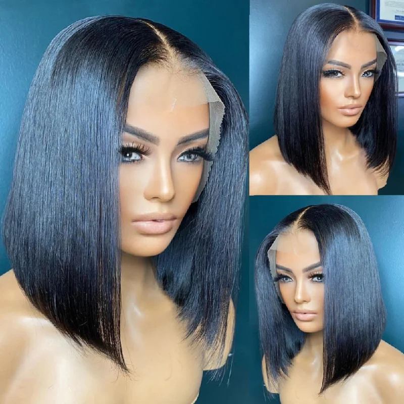 Olivia| Human Hair 13x6 BOB  Lace Wig | Silky Straight