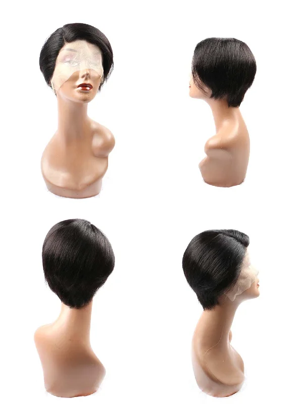 Ombre Pixie Cut Human Hair Wig 13x4x1 T-part Lace Wig for Black Women