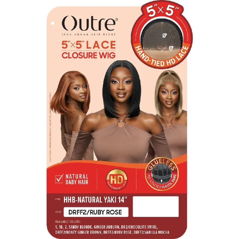 Outre 5x5 HD Lace Closure Wig - HHB-Natural Yaki 14""