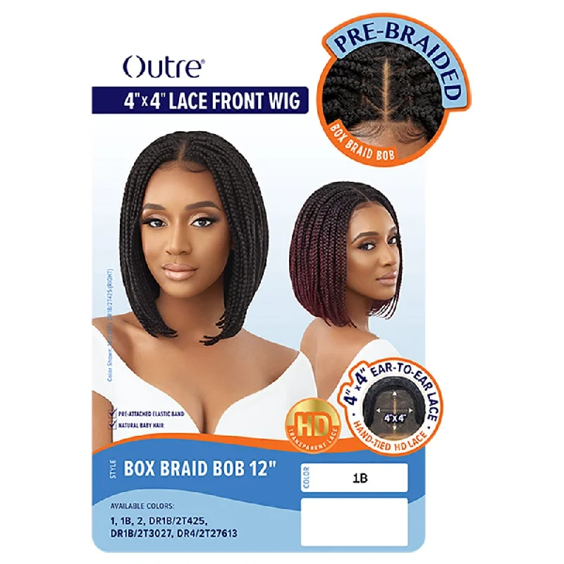 Outre Synthetic 4"" x 4"" Lace Front Wig - Box Braid Bob 12""