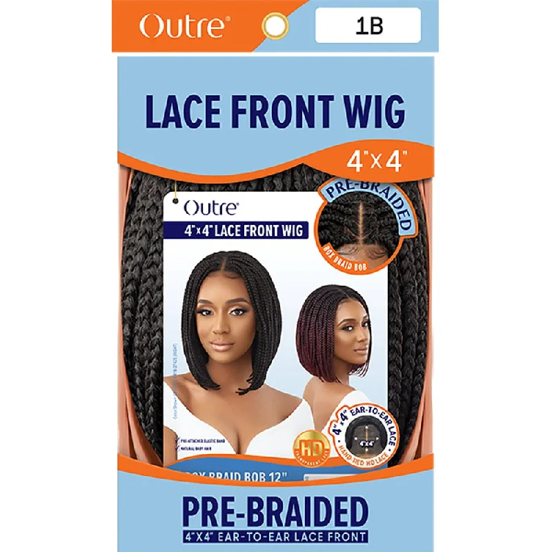 Outre Synthetic 4"" x 4"" Lace Front Wig - Box Braid Bob 12""