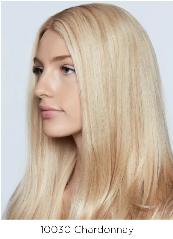 Excluded / 10030 • CHARDONNAY | Radiant champagne blonde base with subtle beige lowlights. Unrooted / S (Small) • Length 05LY