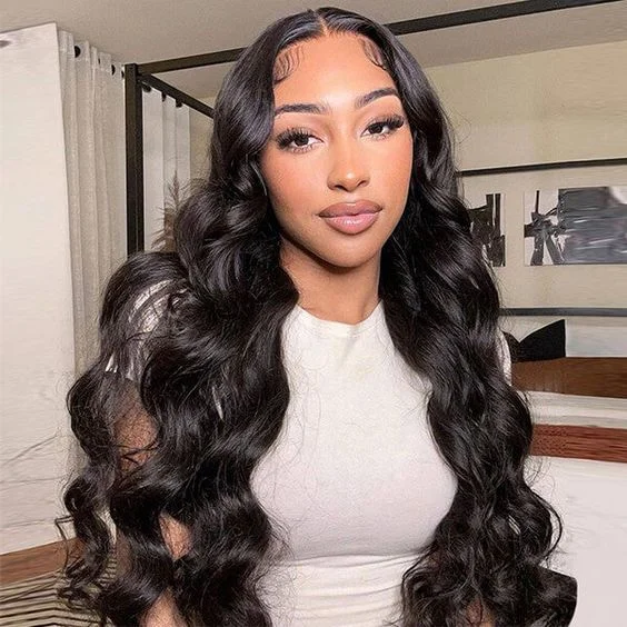 OQHAIR Pre-Bleached Knots Body Wave Hair Wear Go Glueless Wigs 4x6 Pre Cut HD Lace Closure Wigs With Pre Plucked Nautral Hairline