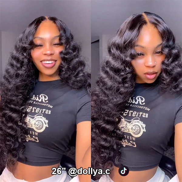 OQHAIR Wand Curl Wear Go Glueless Wig 4x6 HD Lace Pre Cut Lace 100% Glueless Wig Preplucked with Natural Hairline