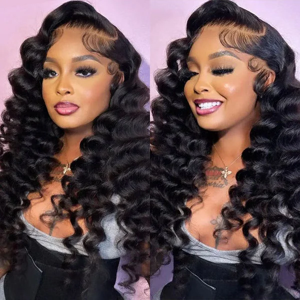 OQHAIR Wand Curl Wear Go Glueless Wig 4x6 HD Lace Pre Cut Lace 100% Glueless Wig Preplucked with Natural Hairline