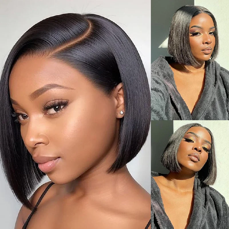 Short Straight Bob Wigs Virgin Human Hair 13x4 Lace Front Wigs With Baby Hair