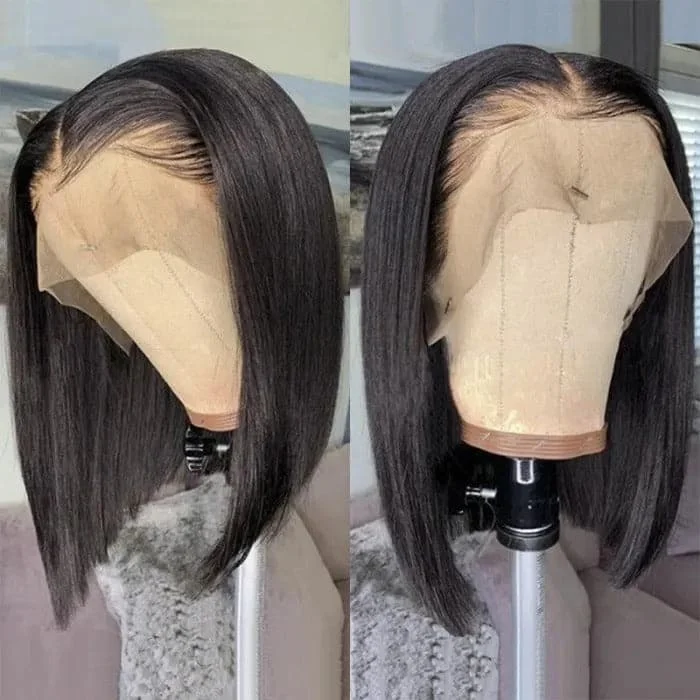 Short Straight Bob Wigs Virgin Human Hair 13x4 Lace Front Wigs With Baby Hair