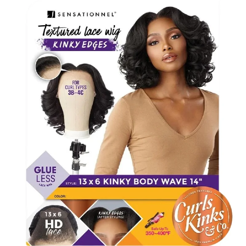 Sensationnel Kinky Edges 13x6 HD Lace Wig - Kinky Body Wave 14""