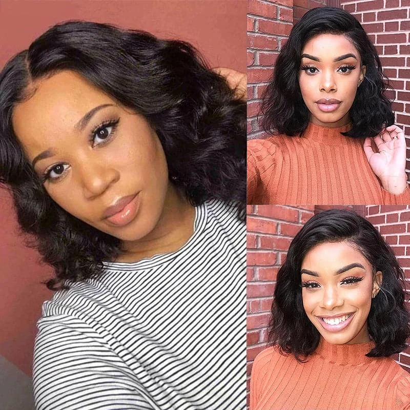 Lumiere Body Wave Short Bob T-Part Lace Front Human Hair Wigs