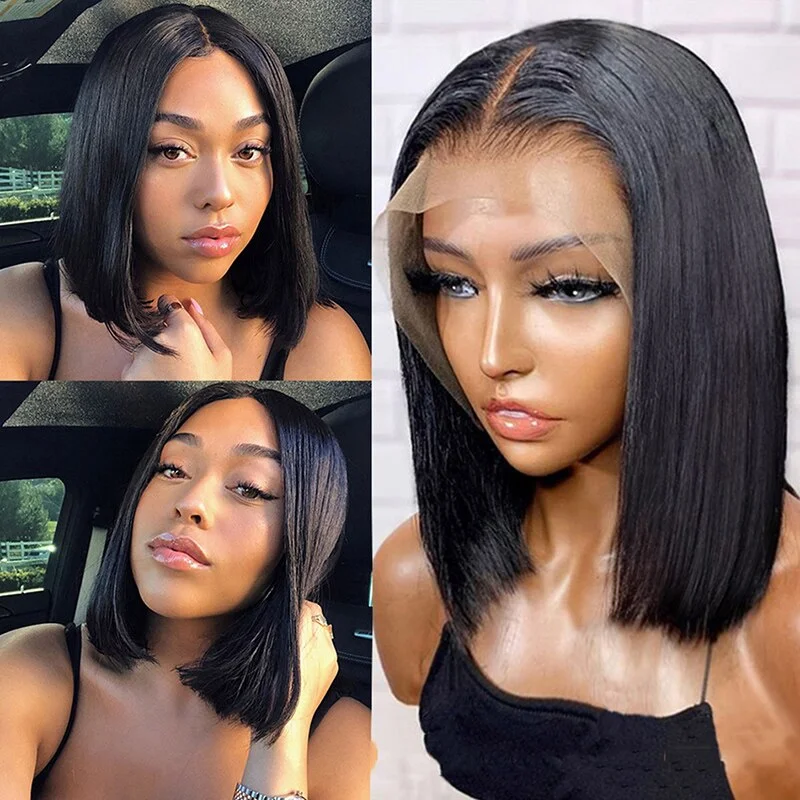 Short Straight Hair Lace Front Bob Wigs Pre Plucked Natural Hairline Glueless Real Human Hair Wig-Geeta Hair